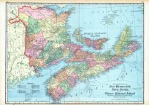 New Brunswick, Nova Scotia, And Prince Edward Island - Provinces, World Maps 1906 from Wellington County Canada Atlas
